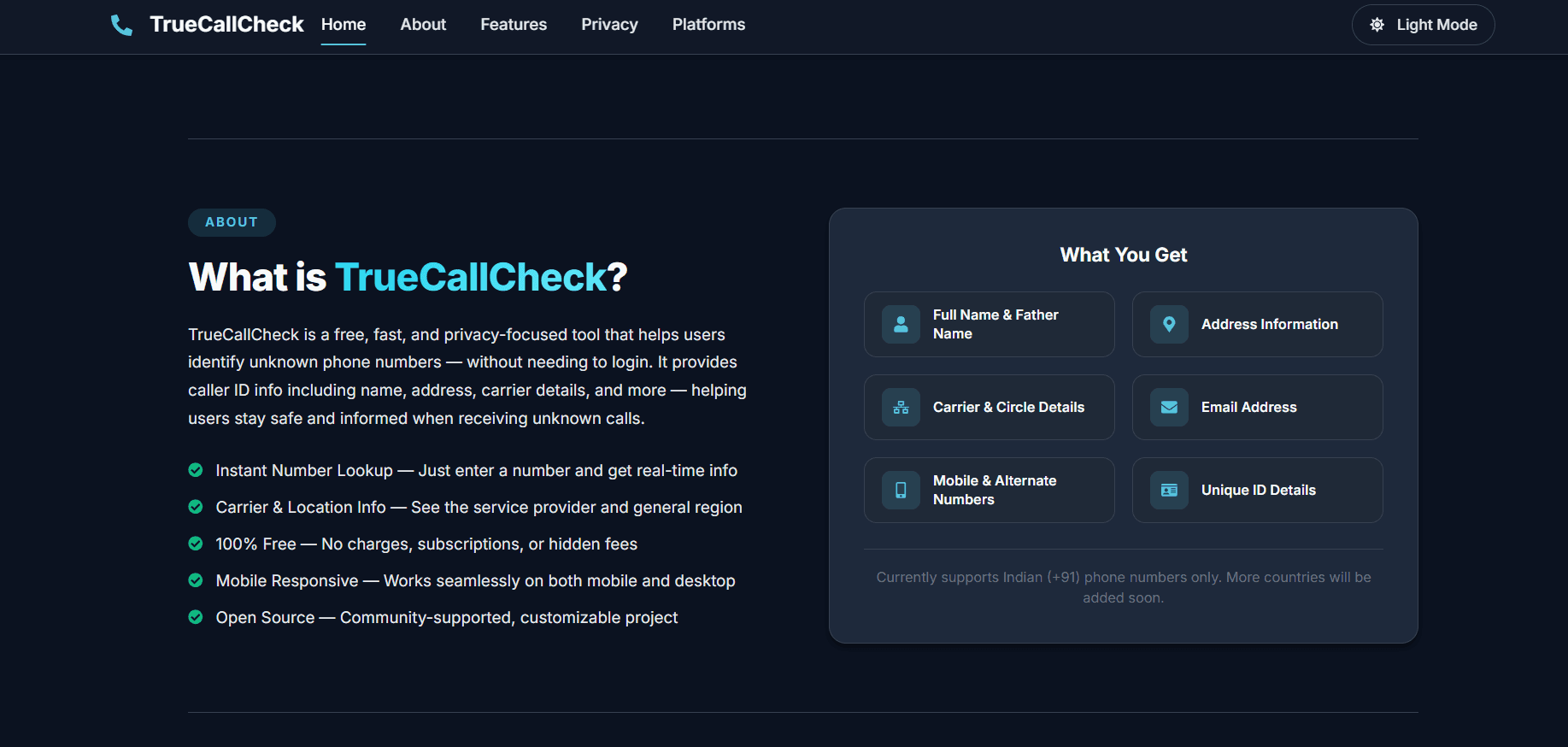 TrueCallCheck Web — screenshot 3