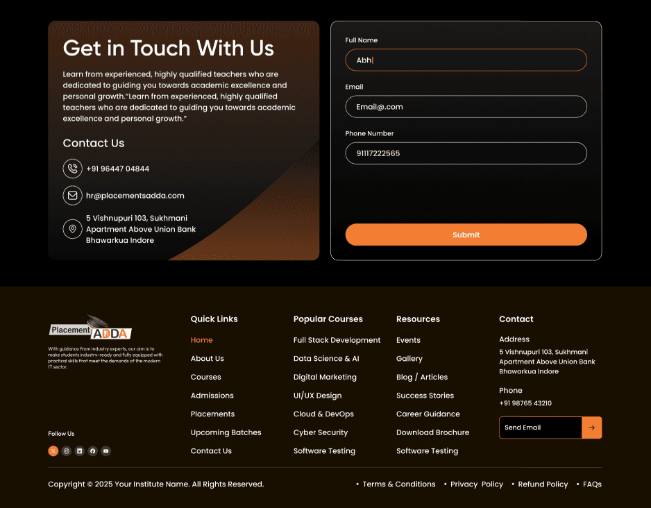 Coaching Institute Landing Page — screenshot 8
